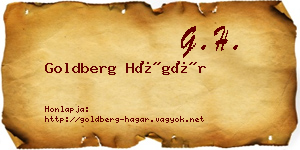 Goldberg Hágár névjegykártya